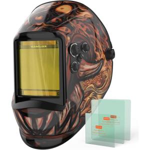 image:imageYESWELDER Large View Auto Darkening Welding Helmet Blue Light Blocking 1111 True Color Solar Powered Welder Hood Mask with 4 Arc Sensors Wide Shade 359913 for TIG MIG ARC CUT and GRINDFlame Devil