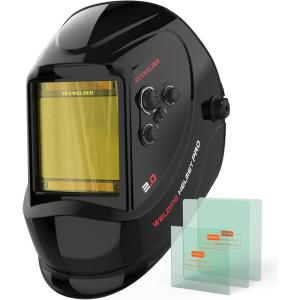 image:imageYESWELDER Large View Auto Darkening Welding Helmet Blue Light Blocking 1111 True Color Solar Powered Welder Hood Mask with 4 Arc Sensors Wide Shade 359913 for TIG MIG ARC CUT and GRINDLYGM800H