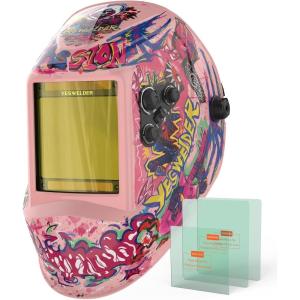 image:imageYESWELDER Large View Auto Darkening Welding Helmet Blue Light Blocking 1111 True Color Solar Powered Welder Hood Mask with 4 Arc Sensors Wide Shade 359913 for TIG MIG ARC CUT and GRINDLygm800hpk