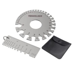 image:imageYESWELDER Round Dual Sided Metal Sheet Gage amp Metal Sheet Thickness Gauge 2pk Stainless Steel Wire Welding Gauge
