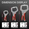 image:imageYESWELDER CClamp Set of 3 Sizes 6 9 11 inches  Robust Design HeatTreated Jaws ChromePlated Alloy Steel for Reliable Home or Workshop UseRed