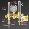 image:imageYESWELDER Dual Output Argon Regulator Flow Meter 04500PSI CGA580 Inlet Connection for MIG TIG Welding
