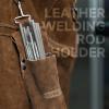 image:imageYESWELDER Flame Retardant cowhide leather welding rod holder Thickened electrodes rod bag Wearable Welding Electrode Storage Can