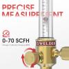 image:imageYESWELDER Nitrogen Flow Meter 14 SAE Flare Inlet 070SCFH 50PSI Nitrogen Flow Indicator for Brazing