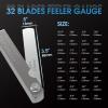 image:imageYESWELDER Thickness Gauges 2Pcs 32 Blades Feeler Gauge 00015003516 Pieces Offset Feeler Gauge Set 00050020 Dual Marked Gap Measuring Tool Kit for Repair Bass Guitar Spark Plugs