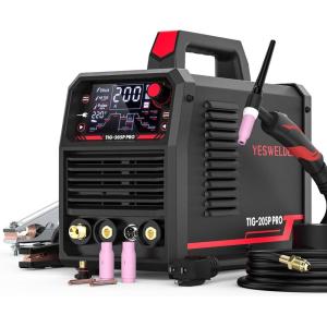 image:imageYESWELDER 205A Tig Welder with Pulse Large LED Display STICKDC TIGPULSE TIG 3 In 1 110amp220V Dual Voltage TIG Welding Machine TIG205PTIG205P Pulsed TIG Welder