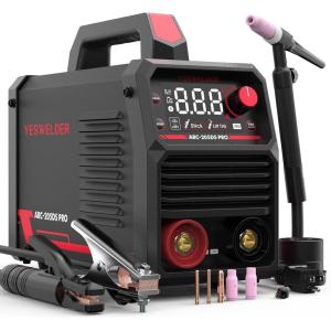 image:imageYESWELDER 205Amp Stick Welder Large LED Display Digital Inverter IGBT ARC Welding Machine 110V220V Dual Voltage Hot Start Portable MMA Welder Machine Arc ForceARC205DS with LIFT TIG Torch