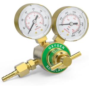 image:imageYESWELDER Acetylene and Oxygen Regulator CGA540 and CGA200 Welding Gas Gauges With 91618 Outlet Thread and 14 Hose Connector THandleOxygen Regulator
