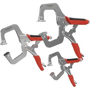 image:imageYESWELDER CClamp Set of 3 Sizes 6 9 11 inches  Robust Design HeatTreated Jaws ChromePlated Alloy Steel for Reliable Home or Workshop UseRed