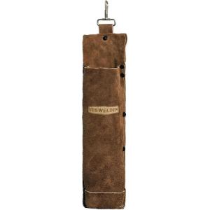 image:imageYESWELDER Flame Retardant cowhide leather welding rod holder Thickened electrodes rod bag Wearable Welding Electrode Storage Can