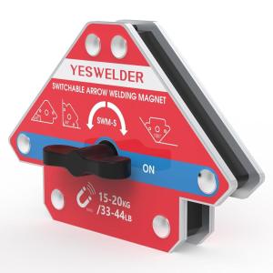 image:imageYESWELDER Switchable Arrow Welding Magnet 2 Pieces 66110LBs OnOff Switch Arrow Magnetic Welding HolderSmall44LB
