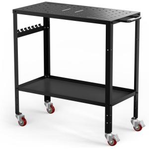 image:imageYESWELDER Welding Table Workbench 36x18 Inches 1200 lb Load Capacity Hook Side Panel Handle Brake Wheels  Sturdy and Versatile Welding Table