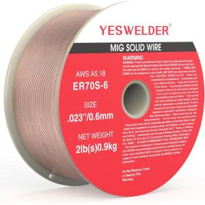 image:imageYESWELDER ER70S6 MIG Wire Solid Carbon Steel 035Inch Diameter 2Pound High Feedability Strong ABS Plastic Spool Welding Wire2 LB