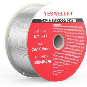 image:imageYESWELDER Flux Core Gasless MIG Wire E71TGS Mild Carbon Steel 030Inch Diameter 2Pound Strong ABS Plastic Spool Welding Wire 5 PacksE71T11