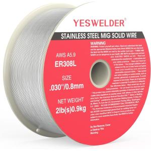 image:imageYESWELDER Stainless Steel MIG Solid Wire ER308L 030Diameter 2Pound Strong ABS Plastic Spool Welding WireER308L Stainless Steel MIG Solid Wire
