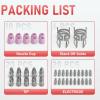 image:imageYESWELDER 54PCS AG60 Plasma Cutter Torch Consumables KitStandard 20 x 040 Nozzles 20 x Electrodes 10 x Cups 4 x Brackets Suitable for YESWELDER CUT55DSCUT55HFCUT55DS PLUS Plasma cutter040inch 54 Pcs