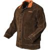 image:imageYESWELDER Leather Welding Jacket for Men Women Heavy Duty welder jacket Heat Flame Resistant Welding CoatBrown