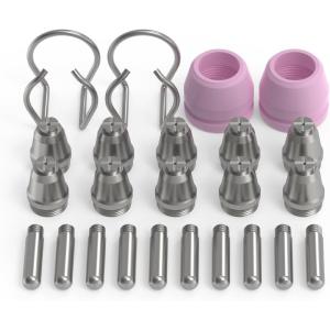 image:imageYESWELDER 54PCS AG60 Plasma Cutter Torch Consumables KitStandard 20 x 040 Nozzles 20 x Electrodes 10 x Cups 4 x Brackets Suitable for YESWELDER CUT55DSCUT55HFCUT55DS PLUS Plasma cutterAG6010