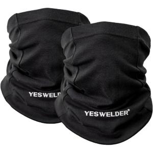image:imageYESWELDER Flame Resistant Neck Gaiter Welding Face Mask Headwear BandanaBlack 2pk