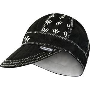 image:imageYESWELDER Reversible 8Panel Welding Cap 8 oz Flame Retardant Fabric amp 100 Cotton Lining for Comfort and Protection Suitable for Professional Welders or DIY Enthusiasts Black 8Yesblack  White