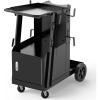 image:imageYESWELDER Welding Cart with Large Capacity Lockable Cabinet for MIGTIGStick Welders and Plasma Cutters Heavy Duty 360 Swivel Wheels Welding TrolleyWelding Cart with Cabinet