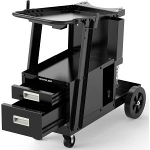 image:imageYESWELDER Welding Cart with Large Capacity Lockable Cabinet for MIGTIGStick Welders and Plasma Cutters Heavy Duty 360 Swivel Wheels Welding TrolleyWelding Cart with 2 Drawers