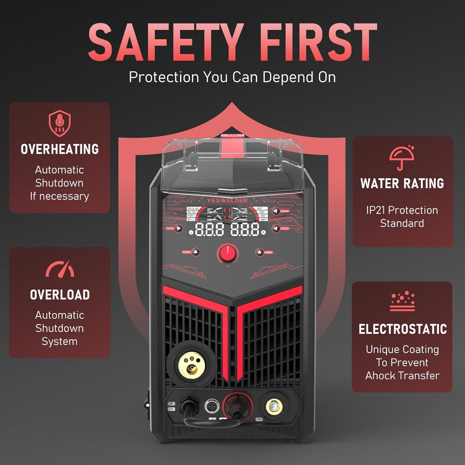 image:imageYESWELDER 200Amp Aluminum MIG Welder YWM200 110220V Dual Voltages MIG Flux Cord Stick Lift TIG Multi Proces MIG Welding MachineSpool Gun CompatibleYWM200