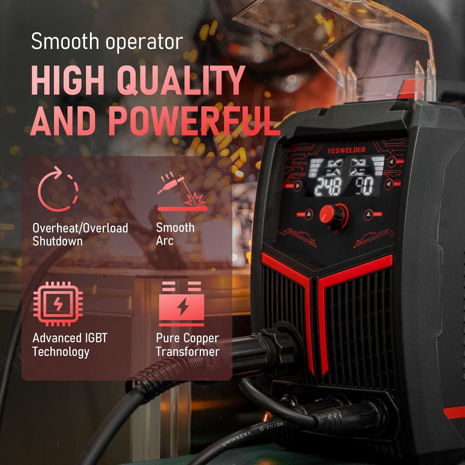 image:imageYESWELDER 200Amp Aluminum MIG Welder YWM200 110220V Dual Voltages MIG Flux Cord Stick Lift TIG Multi Proces MIG Welding MachineSpool Gun CompatibleYWM200