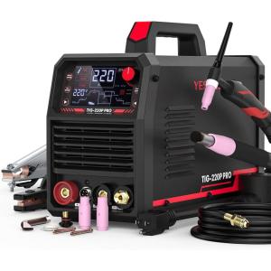 image:imageYESWELDER 220A TIG Welder 5 In 1 with Pulse 110V220V Dual Voltage STICKDC TIGPULSE TIGCOLD SPOT TIGWELD CLEAN MODE with HF Start Auto PostGas Foot Pedal Interface