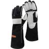 image:imageYESWELDER 16 Inches932Leather Forge MIG Welding Gloves with Kevlar Stitching HeatFire Resistant Palm Reinforcements BlackGraySmall Pack of 1 one pair