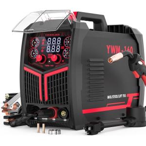 image:imageYESWELDER 160A MIG Welder 110V220V Dual Voltage 4 in 1 Gas MIGFlux Core MIGLift TIGStick Multiprocess Large LED Digital Display MIG Welding MachineMIG Welder 160A