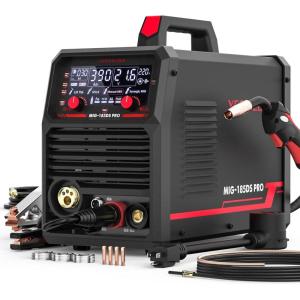 image:imageYESWELDER 160A MIG Welder 110V220V Dual Voltage 4 in 1 Gas MIGFlux Core MIGLift TIGStick Multiprocess Large LED Digital Display MIG Welding MachineMIG Welder 185A