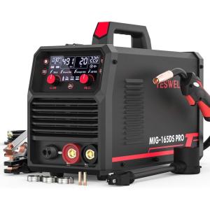 image:imageYESWELDER 160A MIG Welder 110V220V Dual Voltage 4 in 1 Gas MIGFlux Core MIGLift TIGStick Multiprocess Large LED Digital Display MIG Welding MachineMIG Welder 165A
