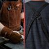 image:imageYESWELDER Leather Welding Work Shop Apron with 6 Pockets Heat Flame Resistant Cowhide Welder Apron Heavy Duty Blacksmith Aprons Adjustable for Welders Men Women Length 41