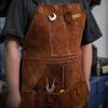 image:imageYESWELDER Leather Welding Work Shop Apron with 6 Pockets Heat Flame Resistant Cowhide Welder Apron Heavy Duty Blacksmith Aprons Adjustable for Welders Men Women Length 41