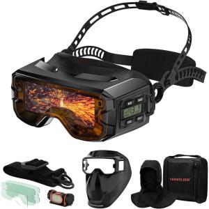 image:imageYESWELDER Auto Darkening Welding Goggles Kit with Mask LED Lighting True Color 2 Arc Sensors Wide Shade 359913 Welding Glasses Welding Helmet for TIG MIG ARC CUT and GrindSpotlite