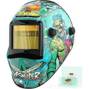 image:imageYESWELDER Auto Darkening Welding Helmet Blue Light Blocking 1111 True Color Solar Powered Welding Hood with 2 Arc Sensors Wide Shade 35913 Welder Mask for TIG MIG ARC and GrindLYGL600ASW