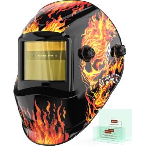 image:imageYESWELDER Auto Darkening Welding Helmet Blue Light Blocking 1111 True Color Solar Powered Welding Hood with 2 Arc Sensors Wide Shade 35913 Welder Mask for TIG MIG ARC and GrindLYGL600AFS