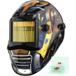 image:imageYESWELDER Auto Darkening Welding Helmet Blue Light Blocking 1111 True Color Solar Powered Welding Hood with 2 Arc Sensors Wide Shade 35913 Welder Mask for TIG MIG ARC and GrindLYGL600AMC