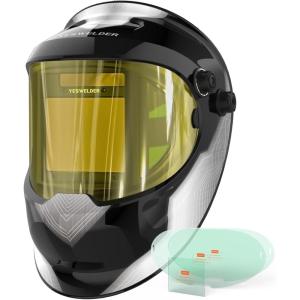 image:imageYESWELDER Auto Darkening Welding Helmet with SIDE VIEW 180 Panoramic View 1111 True Color Solar Powered Welder Hood Wide Shade 359913 Welder Mask for TIG MIG ARC CUT and GRIND LYGQ800DLYGQ800DA