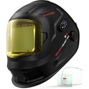 image:imageYESWELDER Intelligent AutoAdjustment AutoDarkening Welding Helmet 180 Panoramic View True Color 1111 Internal Digital Display Wide Shade 348914 for MIGTIGStickTackGrindCutWide View AutoShade