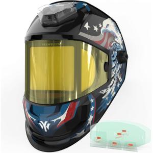 image:imageYESWELDER Panoramic Auto Darkening Welding Helmet with 6 Arc Sensors Blue Light Blocking 1111 True Color Large View with Side LensDIN5 Auto Dimming TypeC Charging Wide Shade for TIG MIG ARCLYG1980GKBE