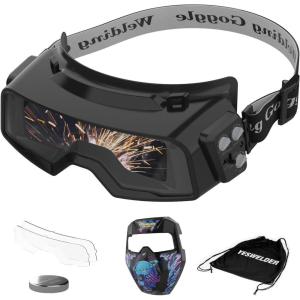 image:imageYESWELDER True Color Auto Darkening Welding Goggles Wide Shade Range 459913 with Grinding Welding Glasses Welder Mask Welding Helmet for TIG MIG ARC Plasma CutCyberpunk