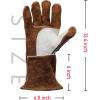 image:imageYESWELDER 14Inch Welding Gloves  Cow Leather HeatFire Resistant for ForgeMigStick Welding OvenGrillFireplace Mitts with Soft Lining  Ideal for FurnaceStovePotWood BurnerBBQ