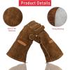 image:imageYESWELDER 14Inch Welding Gloves  Cow Leather HeatFire Resistant for ForgeMigStick Welding OvenGrillFireplace Mitts with Soft Lining  Ideal for FurnaceStovePotWood BurnerBBQ