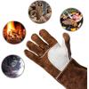 image:imageYESWELDER 14Inch Welding Gloves  Cow Leather HeatFire Resistant for ForgeMigStick Welding OvenGrillFireplace Mitts with Soft Lining  Ideal for FurnaceStovePotWood BurnerBBQ