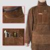 image:imageYESWELDER Leather Welding Apron with Sleeve and 6 Pockets Heat Flame Resistant Cowhide Welder Apron Brown
