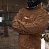image:imageYESWELDER Leather Welding Apron with Sleeve and 6 Pockets Heat Flame Resistant Cowhide Welder Apron Brown