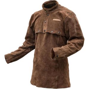 image:imageYESWELDER Leather Welding Jacket  Heavy Duty Split Cowhide Open Back Welding Coat Heat amp Flame Resistant