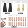 image:imageYESWELDER Flux Core Welding Torch Accessories Kit 24Pcs 20035 Tips amp 2Rubber Wood Gasless Flux Core Nozzles amp 2Gas Diffusers Compatible with 14AK Welding Gun030 24pcs Kit